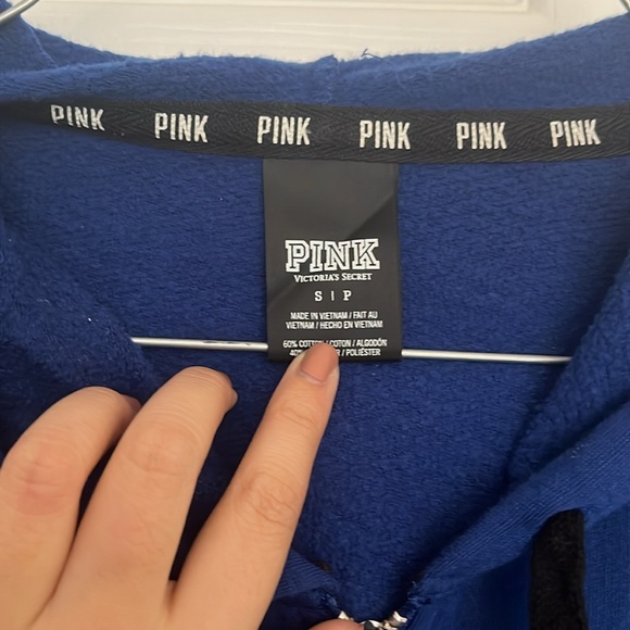 Pink Blue Long Zip Up Hoodie In Size Small - Picture 3 of 6